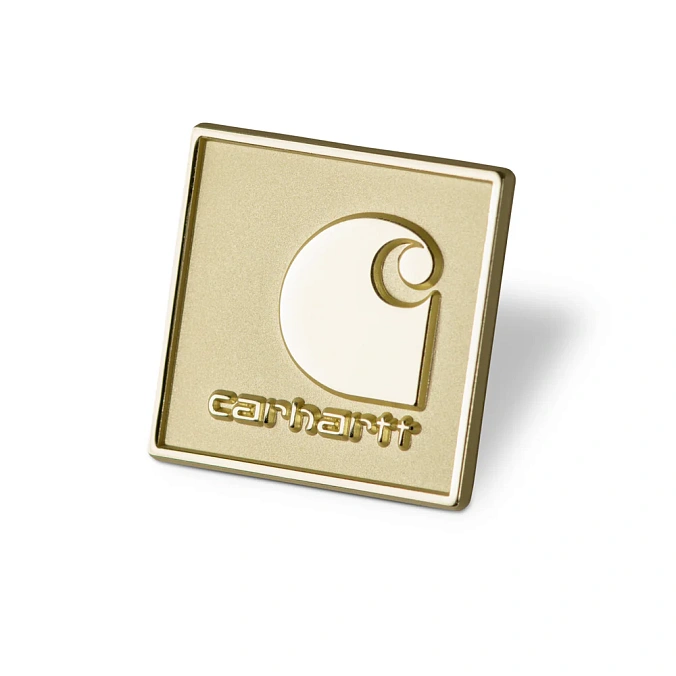 Значок Carhartt WIP Square Label Pin Gold